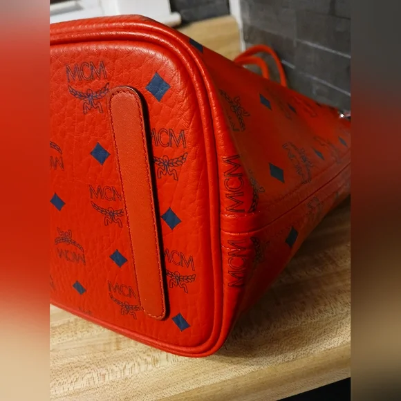 MCM Authentic Red & Black Tote Like New  (Stunning) - Picture 10 of 12